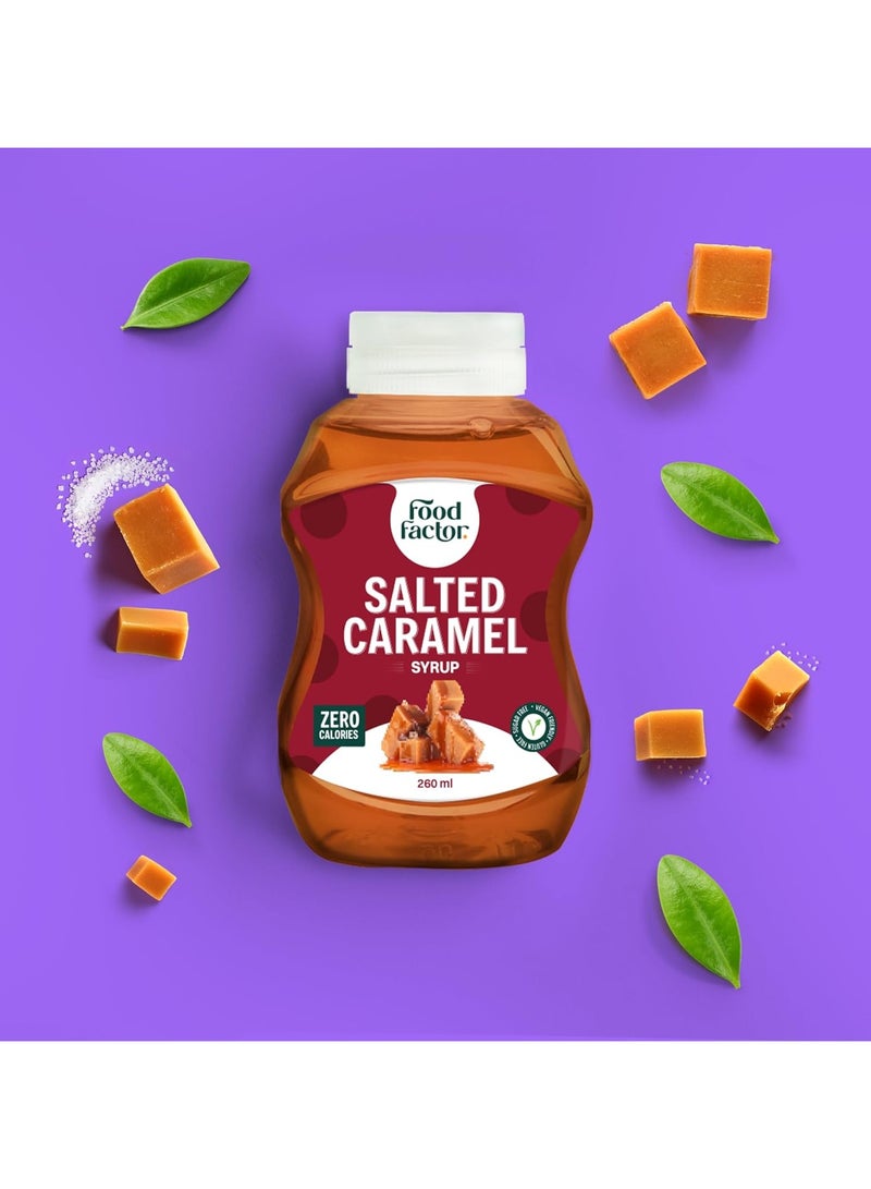 Food Factor Salted Caramel Syrup | Made in Italy | Zero Sugar, Zero Calorie, Gluten Free, Suitable For Vegan, Keto Friendly Use it with Ice Cream, Coffee, Latte, Milkshake (260ml, Salted Caramel) - Image 3