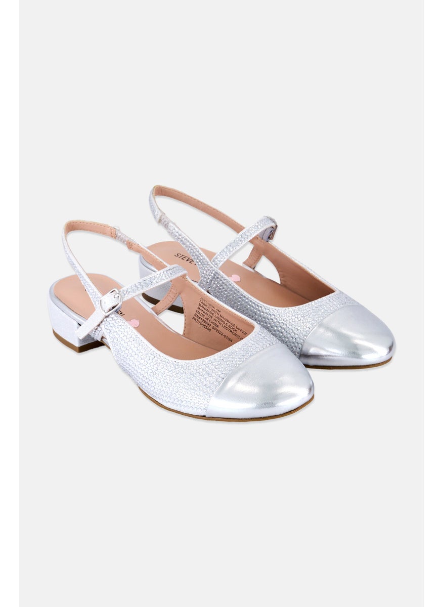 STEVE MADDEN Kids Girl Jbelinda Adjustable Sandals, Silver  - Image 1