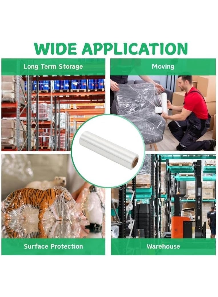 4 لفات × 20 بوصة × 700 قدم × 80 مقياسًا من غلاف التغليف الشفاف شديد التحمل والقابل للتمدد، مناسب للشحن والتغليف والنقل والتعبئة والتغليف والشحن والخدمات اللوجستية - غلاف أكثر سمكًا ومتانة - Image 4