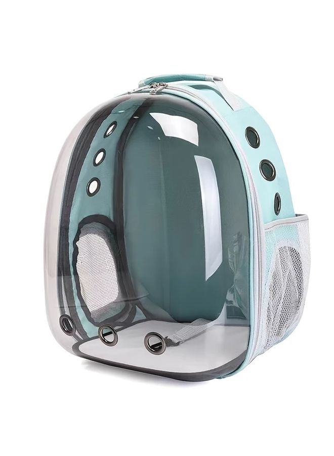 حقيبة ظهر خفيفة للحيوانات الأليفة شفافة زرقاء اللون، حاملة قابلة للتنفس للقطط والأرانب للسفر والمشي لمسافات طويلة - Image 1