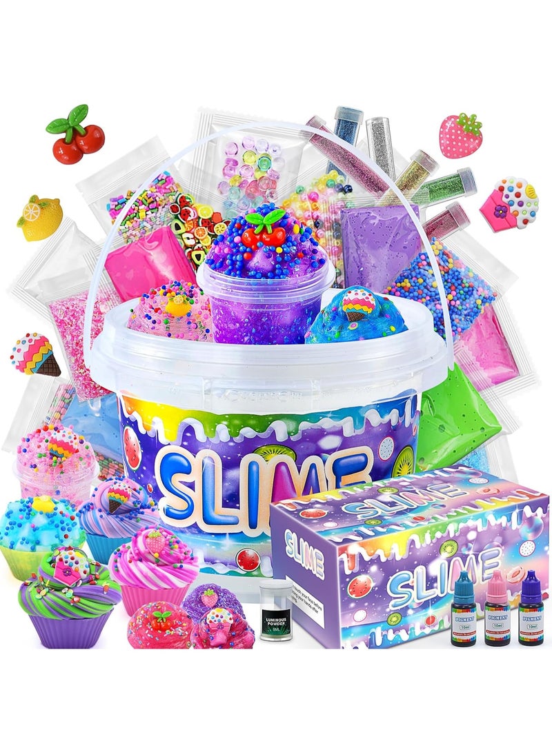 SIMDOW Clear Slime Kit for Kids - 35PCS DIY Slime Making Set with Premade Slime u0026 Fun Add-ins, Jumbo Slime Toy Gift for Boys u0026 Girls Ages 6-12 – Party Favors u0026 Birthday Gift - Image 2
