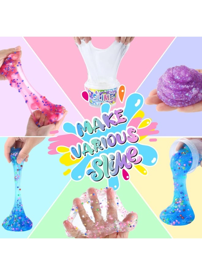 SIMDOW Clear Slime Kit for Kids - 35PCS DIY Slime Making Set with Premade Slime u0026 Fun Add-ins, Jumbo Slime Toy Gift for Boys u0026 Girls Ages 6-12 – Party Favors u0026 Birthday Gift - Image 5