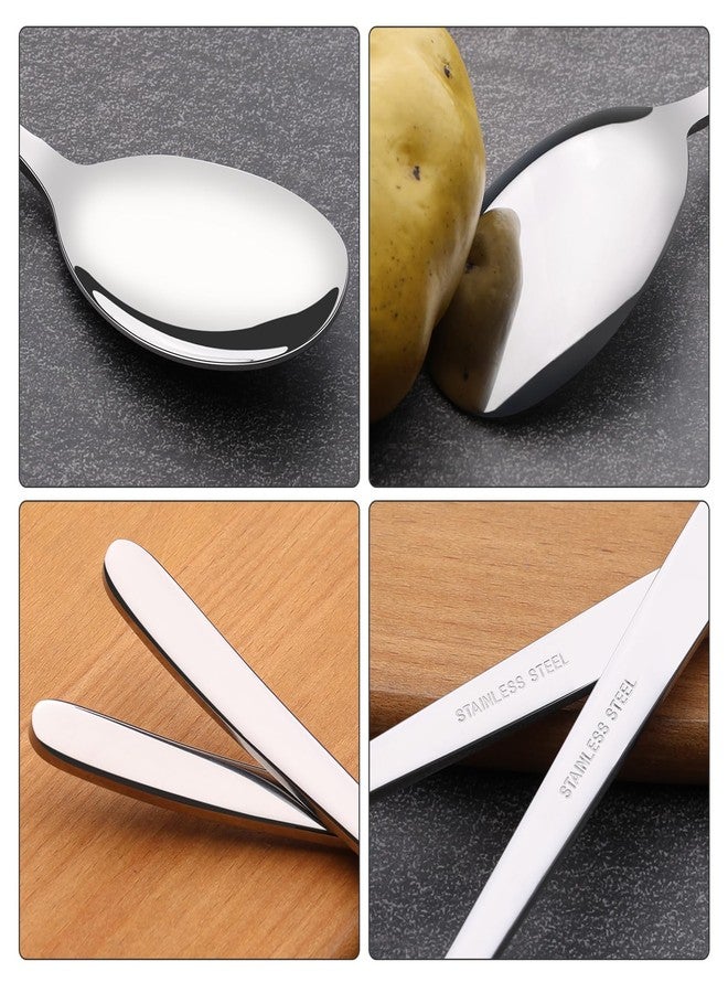 Gloreen 9.7 Inches Stainless Steel Serving Spoon, 8 Pieces Large Dinner Serving Tablespoons - Image 4