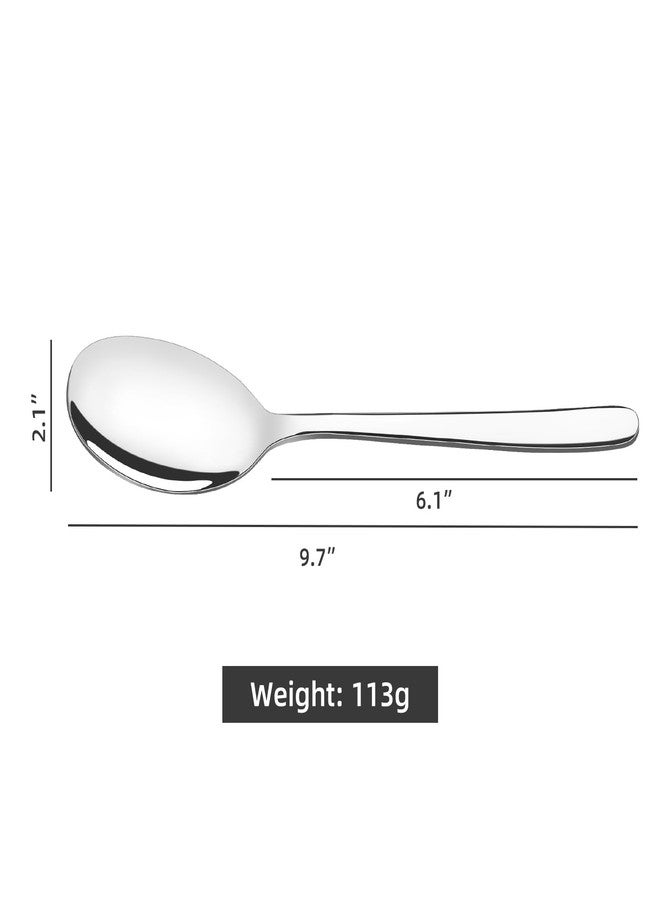 Gloreen 9.7 Inches Stainless Steel Serving Spoon, 8 Pieces Large Dinner Serving Tablespoons - Image 3