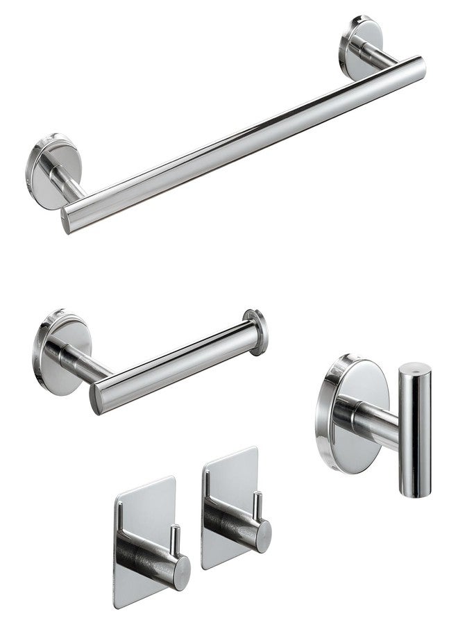 SOLVEX Chromed Bathroom Hardware Set, 5 Pieces Bathroom Accessories Set,SUS304 Stainless Steel 16 Inch Bath Towel Bar Set Wall Mounted,Robe Towel Hooks, Toilet Paper Holder,Towel Racks for Bathroom SP-60008 - Image 1