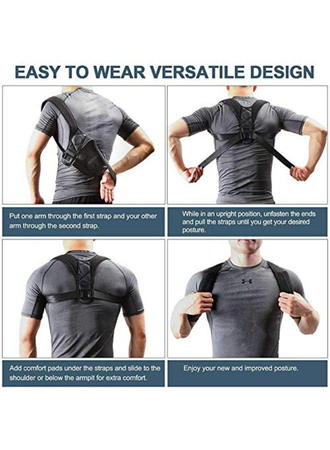 Posture Corrector & Back Support Brace - Upper Shoulder Belt for Slouch Corrector - Effective Pain Relief for Women & Men - Image 3
