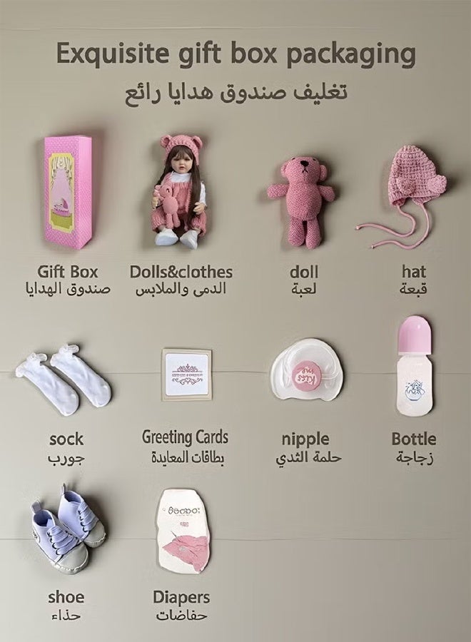 Beauenty 55cm Reborn Baby Doll Soft Cotton cloth body and silicon Head Hand and leg Newborn real like Baby Doll Girl Toy Gift Dolls - Image 2