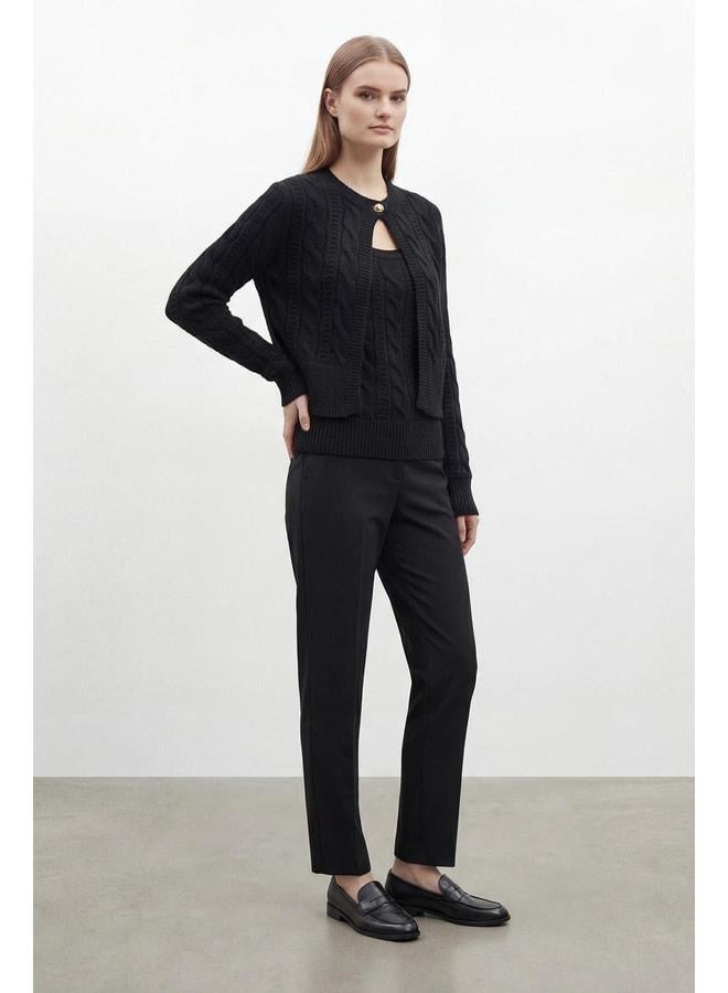 Soul Women's Knit Top and Bottom Set - 31778TKS - BLACK. - Image 1