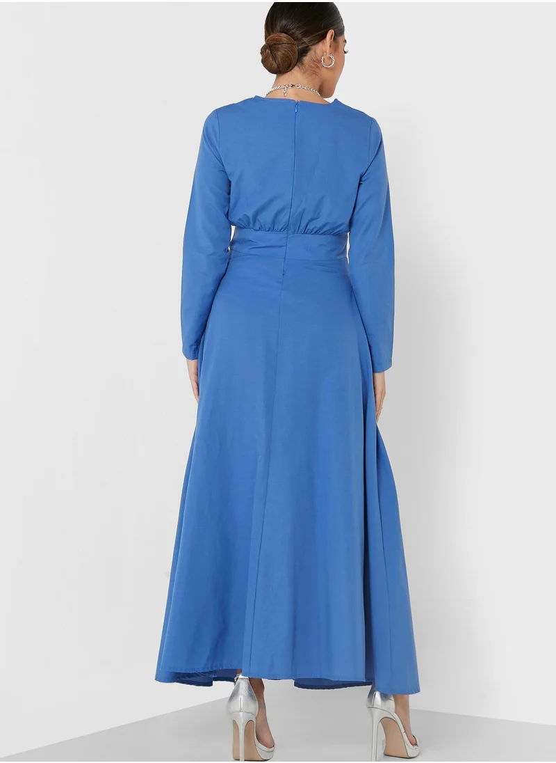 Khizana Solid A Line Dress