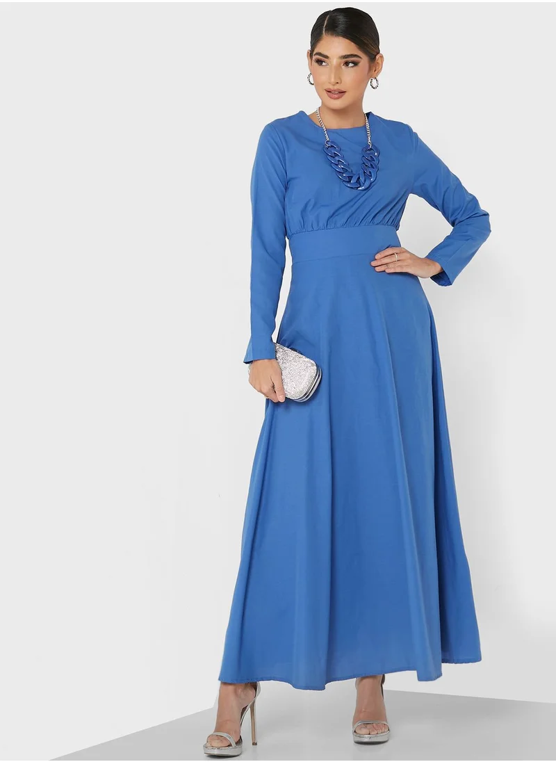 Khizana Solid A Line Dress