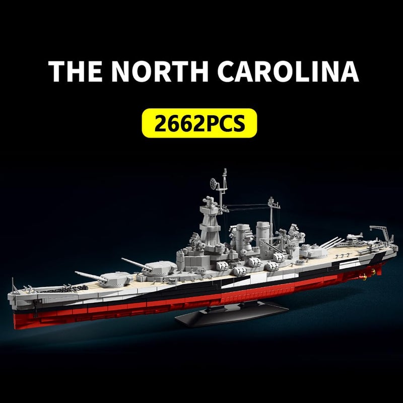 DUANT USS North Carolina (BB-55) Battleship Building Kit, WW2 US Navy High-Speed Battleship, a Toy Gift Warship for Military Enthusiasts and Adults (39106) - Image 2