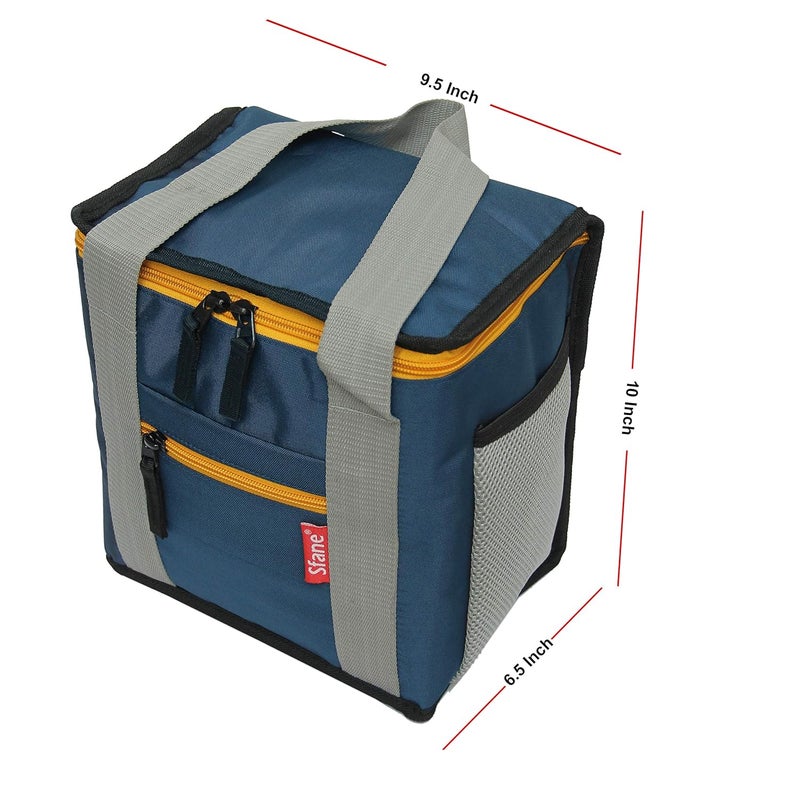 Sfane Men & Women Navy Blue 9.50 Inch Lunch Bag - Compact,Easy Wash,Smooth Zipper & Lightweight - Tote Bag & Container,Lunch Bag For Men,Women,Adults Office/Tiffin Bag (1000 Ml) - Polyester, 1000 Ml - Image 3