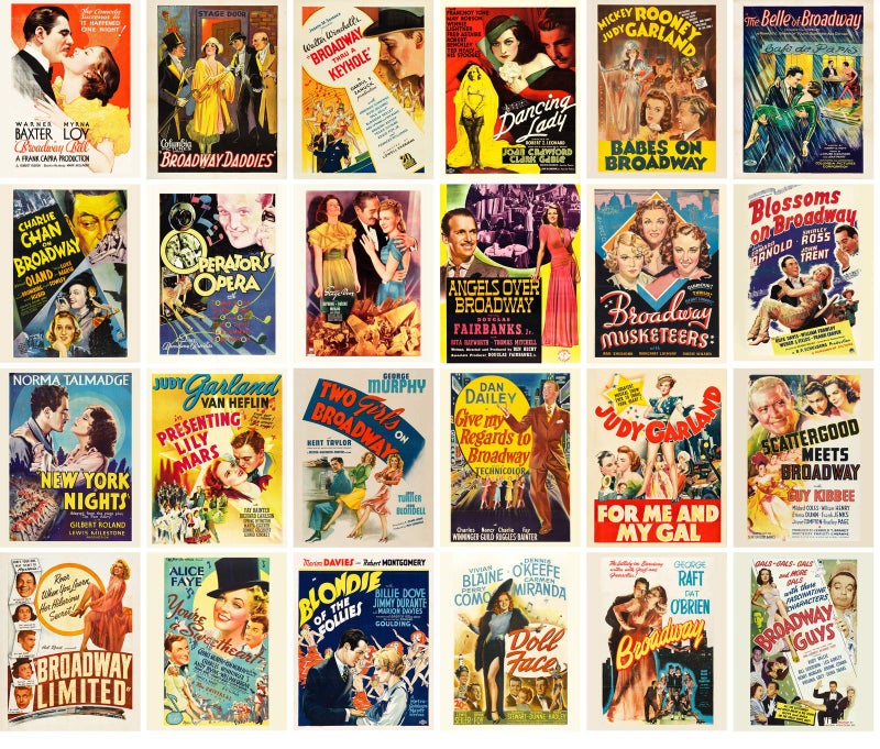 PIXILUV Vintage PostCards 24 pcs VINTAGE MUSICAL MOVIES BROADWAY Vintage Movie Posters REPRINT - Image 2
