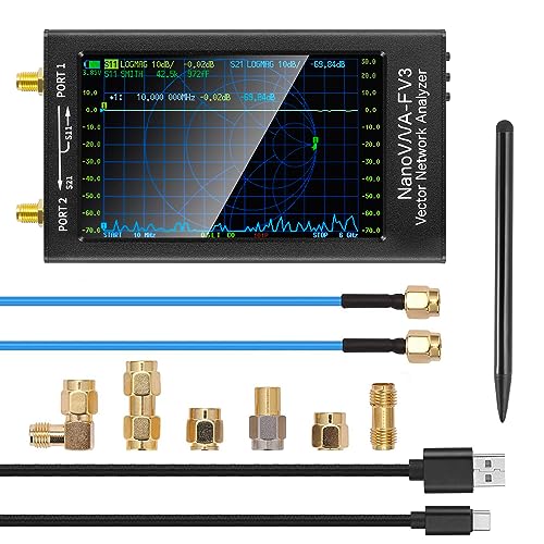 GOOZEEZOO Upgraded NanoVNA-F V3 Vector Network Analyzer 1MHz–6GHz Antenna Analyzer HF VHF UHF VNA Measuring S-Parameters Voltage Standing Wave Ratio Phase Delay Smith Chart 4.3 inch Screen & 4500mAh - Image 1