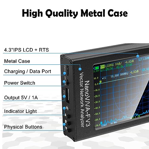GOOZEEZOO Upgraded NanoVNA-F V3 Vector Network Analyzer 1MHz–6GHz Antenna Analyzer HF VHF UHF VNA Measuring S-Parameters Voltage Standing Wave Ratio Phase Delay Smith Chart 4.3 inch Screen & 4500mAh - Image 5