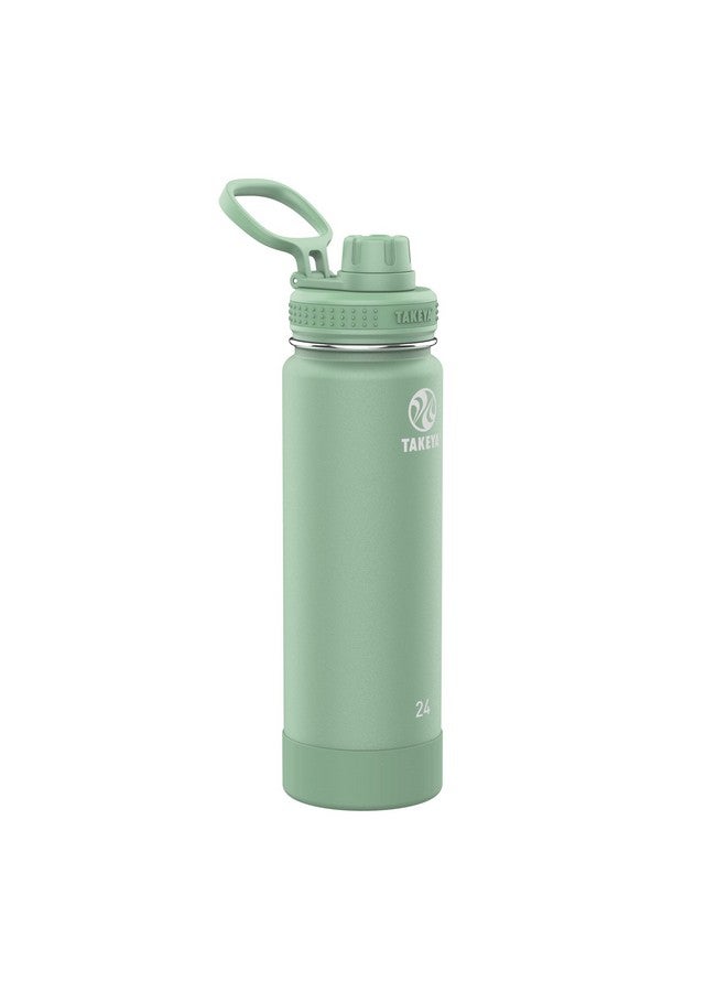 Takeya Actives 24 oz Vacuum Insulated Stainless Steel Water Bottle with Spout Lid, Premium Quality, Cucumber - Image 1