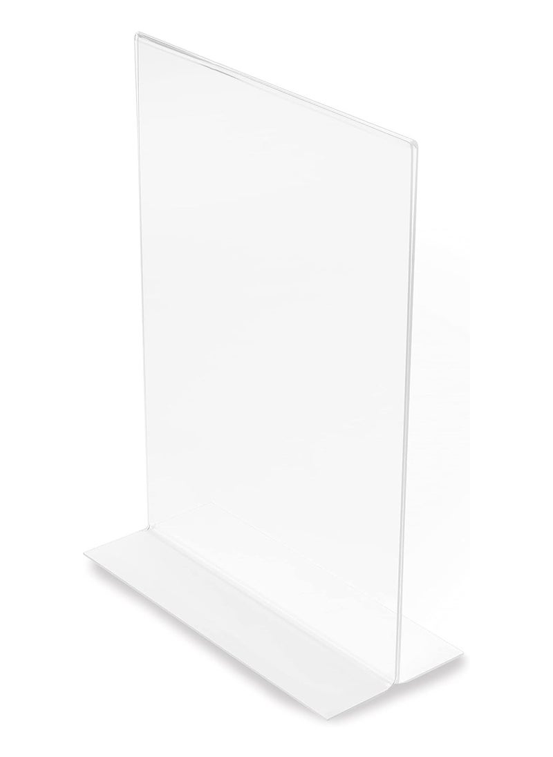 SYOSI Clear Acrylic Sign Holder A4 Vertical Stand Up Sign Holder, Display Stand Suitable for Promotional Material, Office Document, Menu Stand  - Image 1