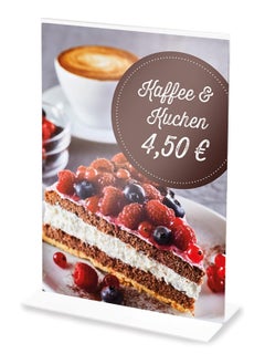 SYOSI Clear Acrylic Sign Holder A4 Vertical Stand Up Sign Holder, Display Stand Suitable for Promotional Material, Office Document, Menu Stand  - Image 3