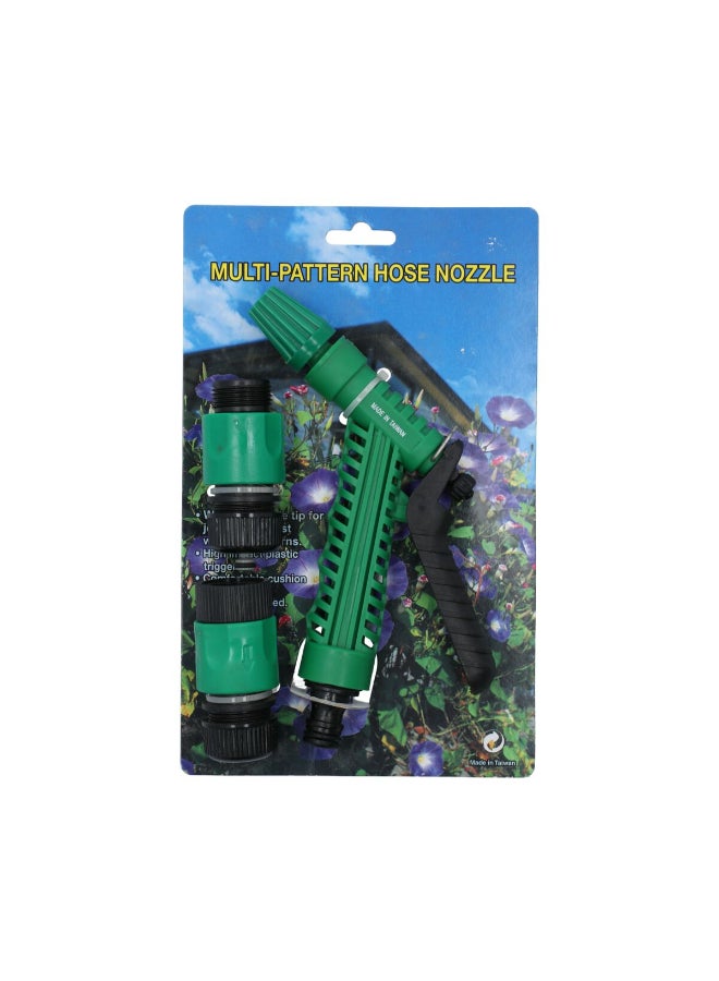 Generic Multi-Pattern Hose Nozzle Spray Gun Green and Black 15.2 x 24.4 x 4 cm T21-801-502L1 - Image 1