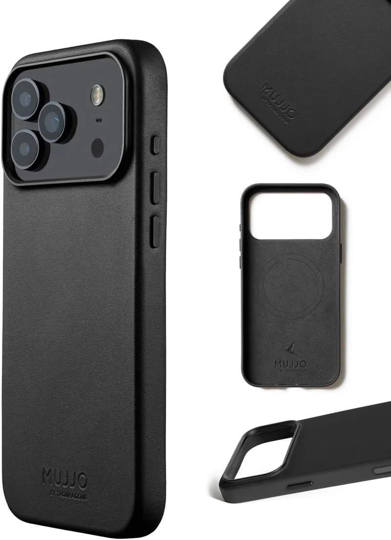 موجو جراب جلدي لهاتف iPhone 17 Pro Max - أسود مع Magsafe. مصنوع من جلد فاخر، يجمع هذا الجراب الفاخر بين الأناقة والمتانة، مما يوفر مظهرًا أنيقًا وراقيًا مع حماية فائقة.