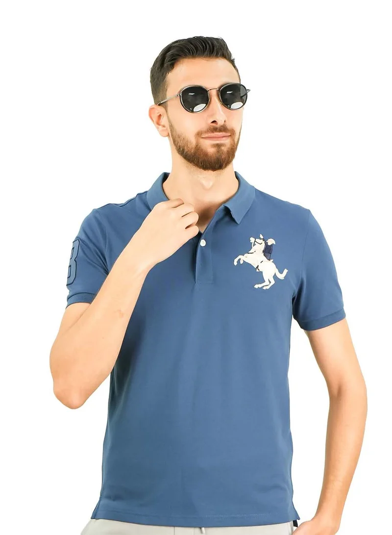 Men's Slim Fit Cotton Short Sleeve Napoleon Polo