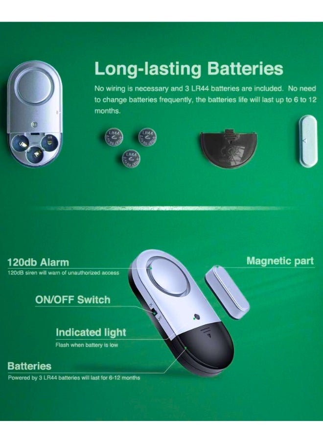 Chase Up 120 DB Loud Door and Window Open Alarm Sensor 3 Pack for Kids, Dementia Patients Safety, Burglar Anti-Theft Wireless Security Alarms Keep Your Home, Pool, Cabinet, Business Safe  - Image 3