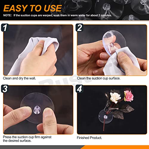 Rustark 80Pcs 5 Sizes Clear Rubber Suction Cups Set Transparent Anti-Collision Sucker Pads with Hole 25mm 30mm 35mm 40mm 45mm Mini Suction Cups Replacement for Home Bathroom Kitchen Decoration - Image 5