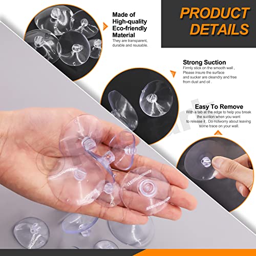 Rustark 80Pcs 5 Sizes Clear Rubber Suction Cups Set Transparent Anti-Collision Sucker Pads with Hole 25mm 30mm 35mm 40mm 45mm Mini Suction Cups Replacement for Home Bathroom Kitchen Decoration - Image 4
