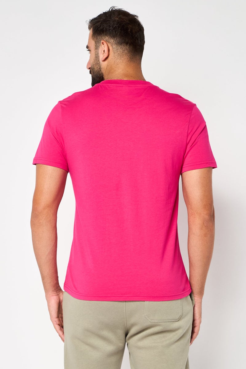 MOSCHINO Men Brand Logo Short Sleeves Sleepwear T-Shirt, Magenta - Image 4