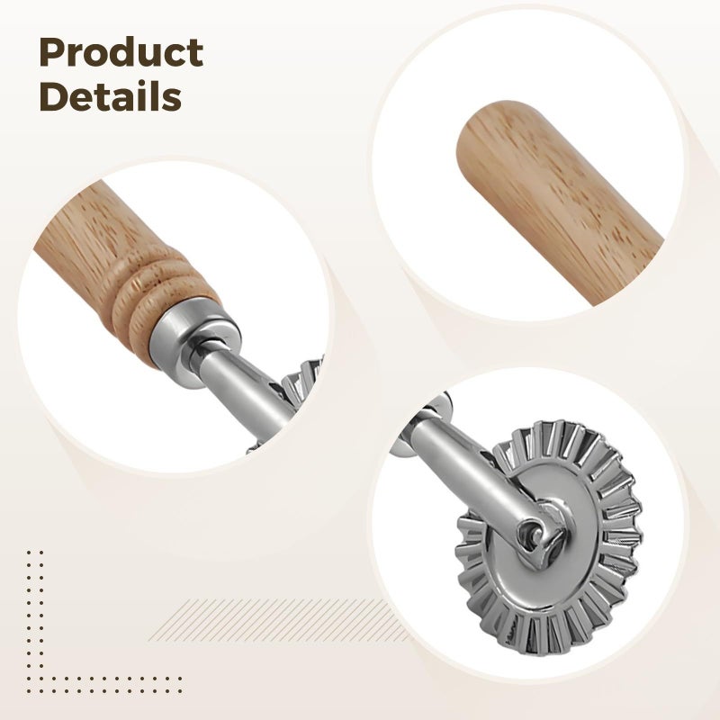 Alloy Ravioli Stamp Maker With Wood Handle Pasta Tool - Image 4