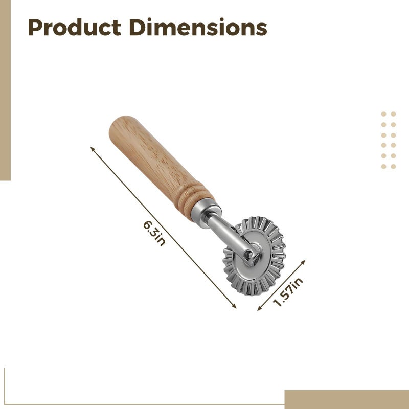Alloy Ravioli Stamp Maker With Wood Handle Pasta Tool - Image 3