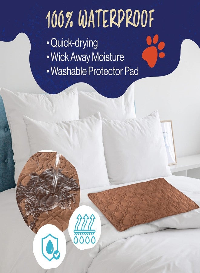 PETMAKER Waterproof Pet Mat - 36x28 Partial Couch Covers for Dogs, Cats, or Kids - Quilted Non-Slip Furniture Protector Pad (Brown) - Image 2