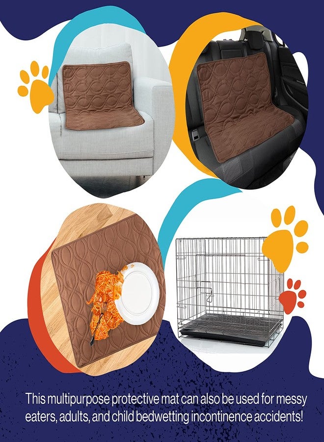 PETMAKER Waterproof Pet Mat - 36x28 Partial Couch Covers for Dogs, Cats, or Kids - Quilted Non-Slip Furniture Protector Pad (Brown) - Image 4