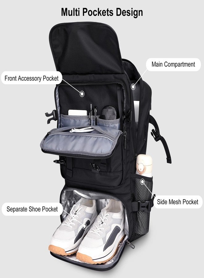PIJUSHI Travel Backpack for Women Men Carry on Luggage Backpack Flight Approved Convertible Duffle Bag Fit 16 Inch Laptop(PE037 Black) - Image 4