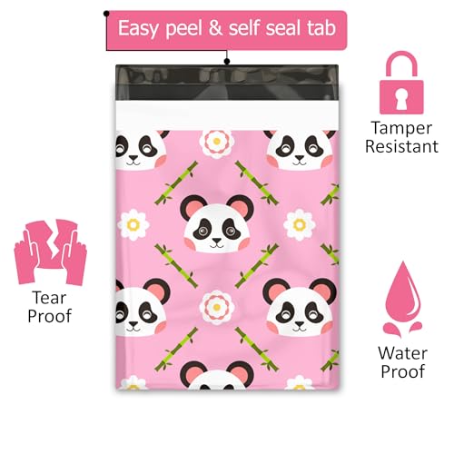 Pro Supply Global 10x13 (100) Pink Panda Designer Poly Mailers Shipping Envelopes Premium Printed Bags - Image 2
