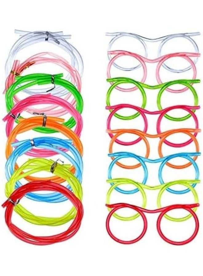 Novelty Plastic Eyeglasses Silly Twisty Loop Straws - Image 3