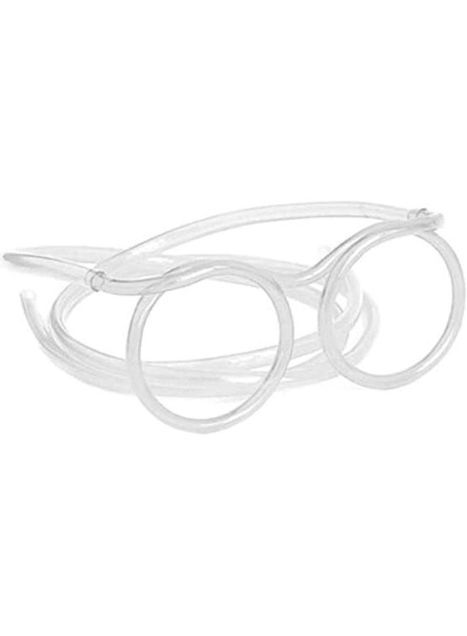 Novelty Plastic Eyeglasses Silly Twisty Loop Straws - Image 1