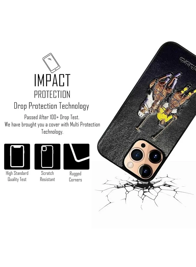 Mobcos iPhone 14 Pro Max Jockey Series Genuine Mobcos polo design Leather Case - Black