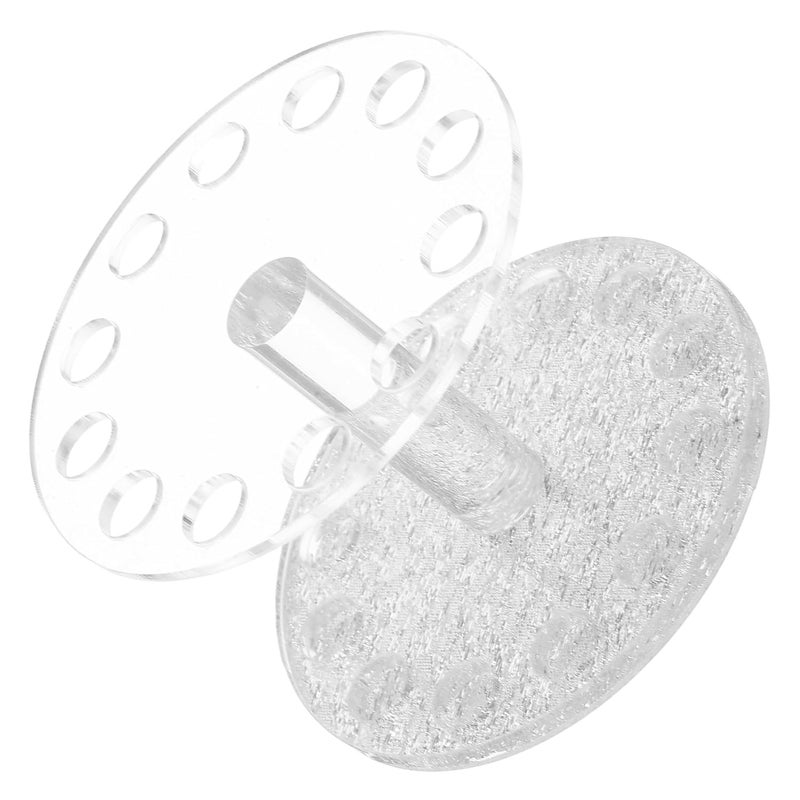 Round Nail Art Pen Holder Silver Transparent Brush Stand for Nail Art Tools Uv Gel and Polish Portable Durable Brush Holder for Organized Work Space - Image 1