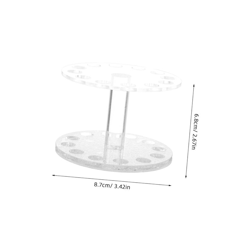 Round Nail Art Pen Holder Silver Transparent Brush Stand for Nail Art Tools Uv Gel and Polish Portable Durable Brush Holder for Organized Work Space - Image 2