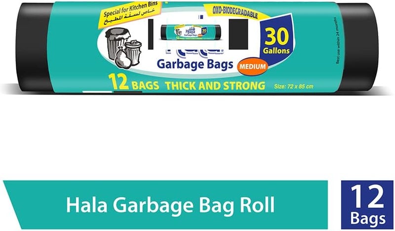 Hala Garbage Bags 30 Gallons 12 Bags - Image 2