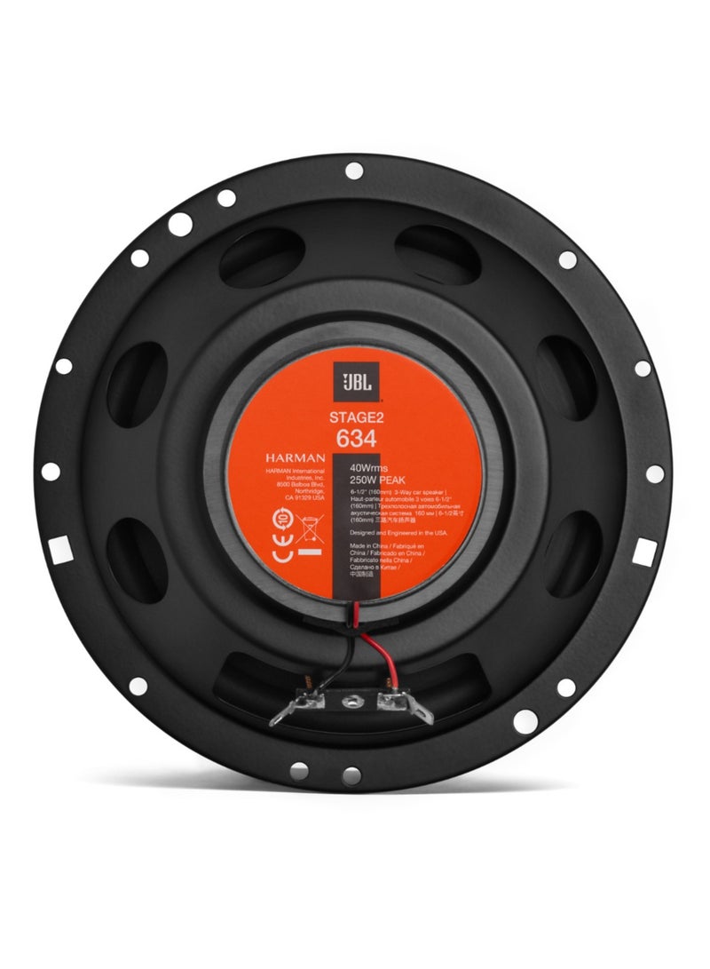 JBL JBL Stage2 634 6.5" 3-Way Coaxial Car Speakers – Nominal Power 40W, Peak Power 250W  - Image 3