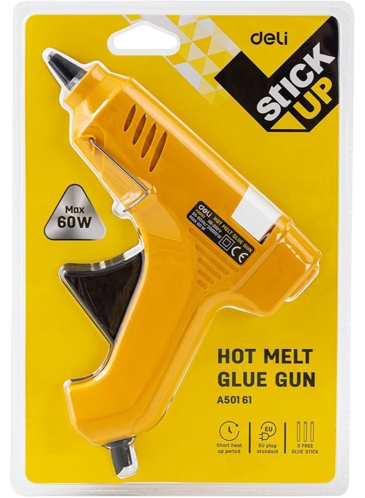 Deli A50061 Hot Melt Glue Gun – (Yellow) - Image 1