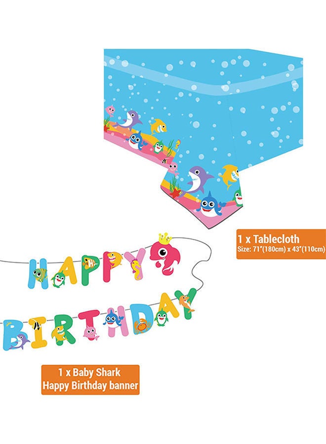 NIBEMINENT 114-Piece Baby Shark Birthday Disposable Tableware Set - Image 4