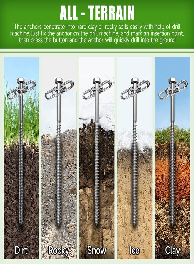 YIYAO 10 Pack Screw in Tent Stakes Heavy Duty,8 ’’ Ground Anchors Screw in,Metal Stakes with Hex Head Driver and Sturdy Storage Bag. (10) - Image 3
