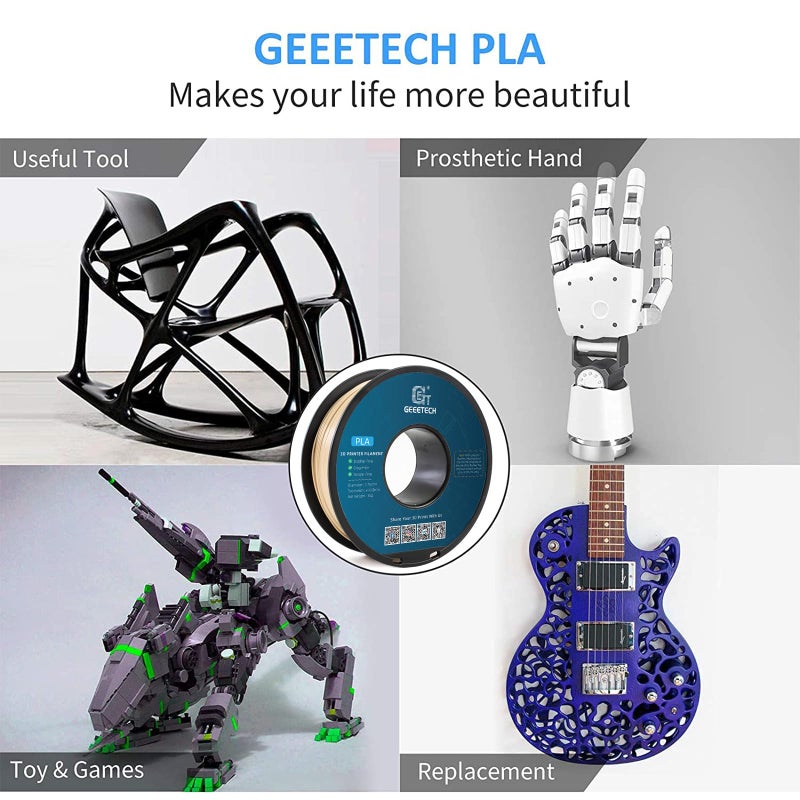 Geeetech PLA Filament 1.75mm Bone White 3D Printer Filament 1kg(2.2lbs),Neatly Wound Bone PLA Filament,Dimensional Accuracy +/- 0.02 mm, Fit Most FDM 3D Printers - Image 4