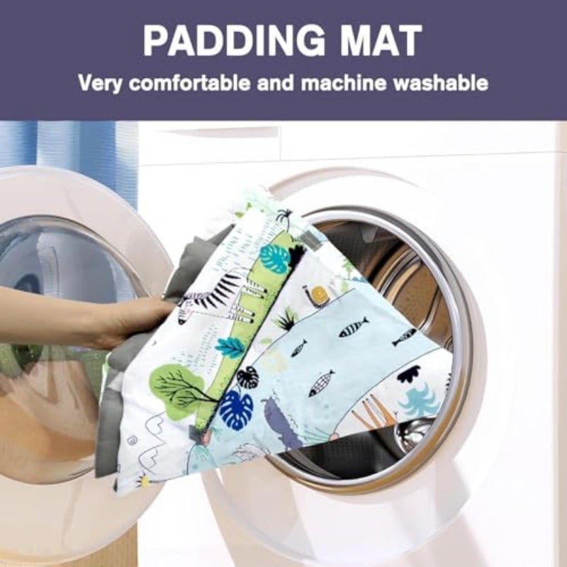 VUCATIN Baby Gym Play Mat Baby Floor Mat Activity Gym Playmat Stage-Based Developmental Activity Gym Play Mat for Baby to Toddler with 5 Hanging Toys and 18 Ocean Balls grey - Image 5