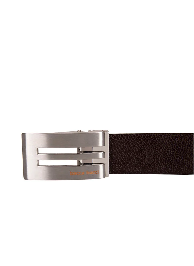Bacca Bucci  Men's Black Textured Leather Formal Belt with Slider Buckle for Men | Best Price UAE