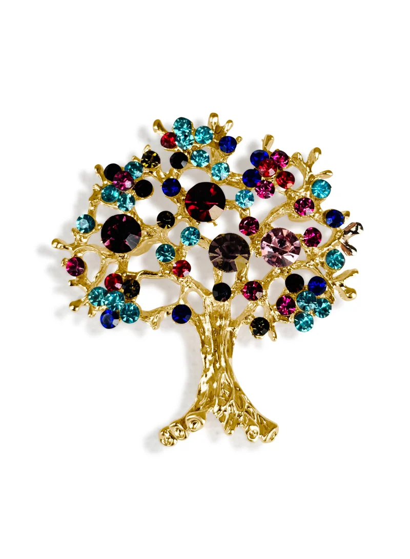 Magical Tree Gem Studded Brooch
