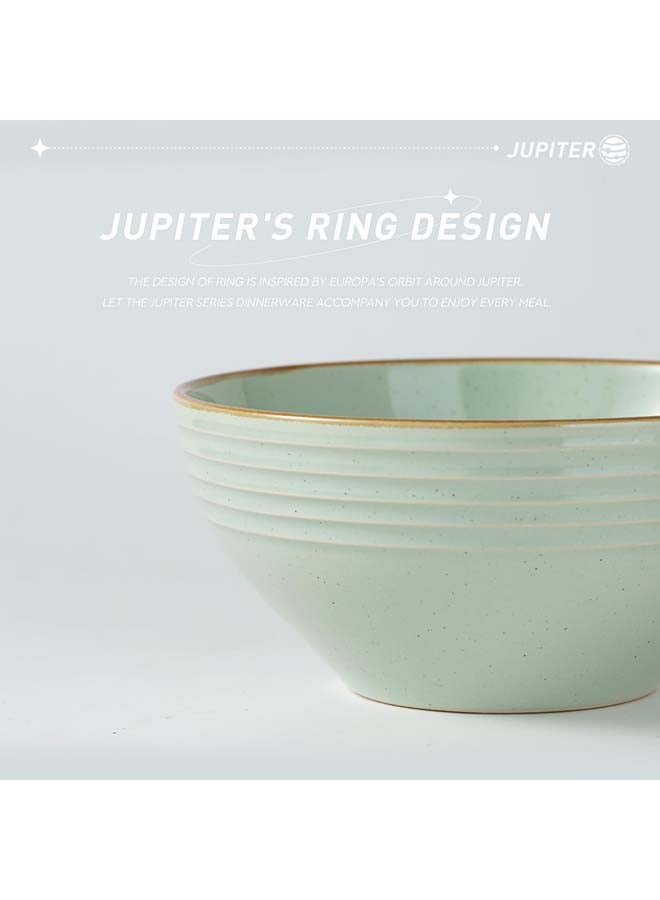 Famiware Jupiter 6 Piece Stoneware Bowls Set in 5.5 inches, Serving Bowl for Cereal, Soup, Rice, Pasta, Scratch Resistant, Microwave & Dishwasher Safe, Light Green  - Image 4
